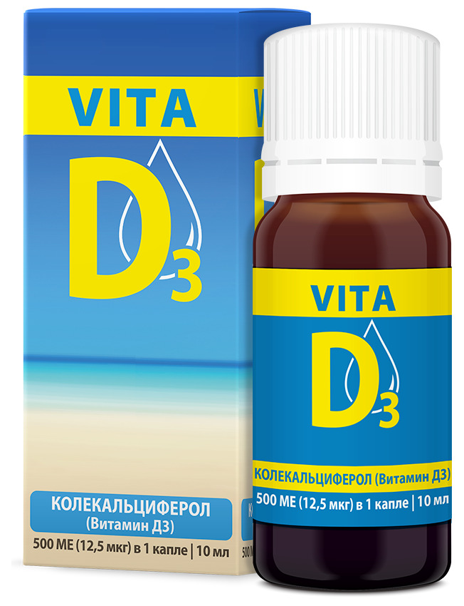 Вита Д3 витамин Д3 р-р 500МЕ/кап фл. 30мл анис